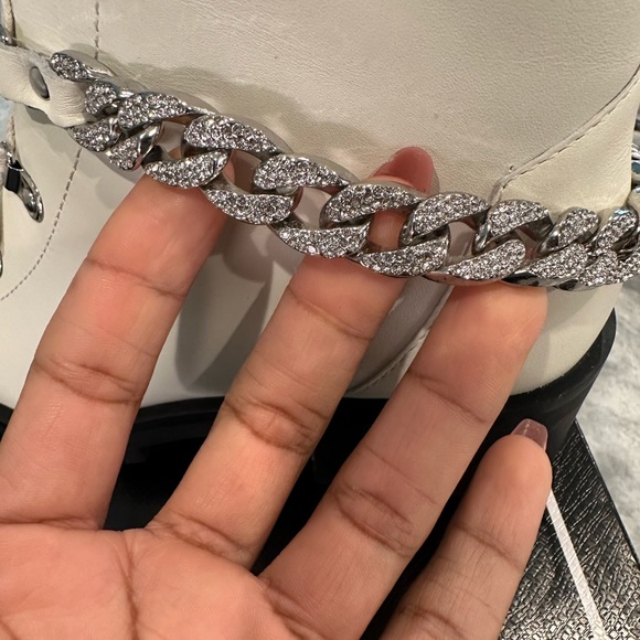 Karl Lagerfeld Chain Detail Combat Boots - Picture 7 of 10